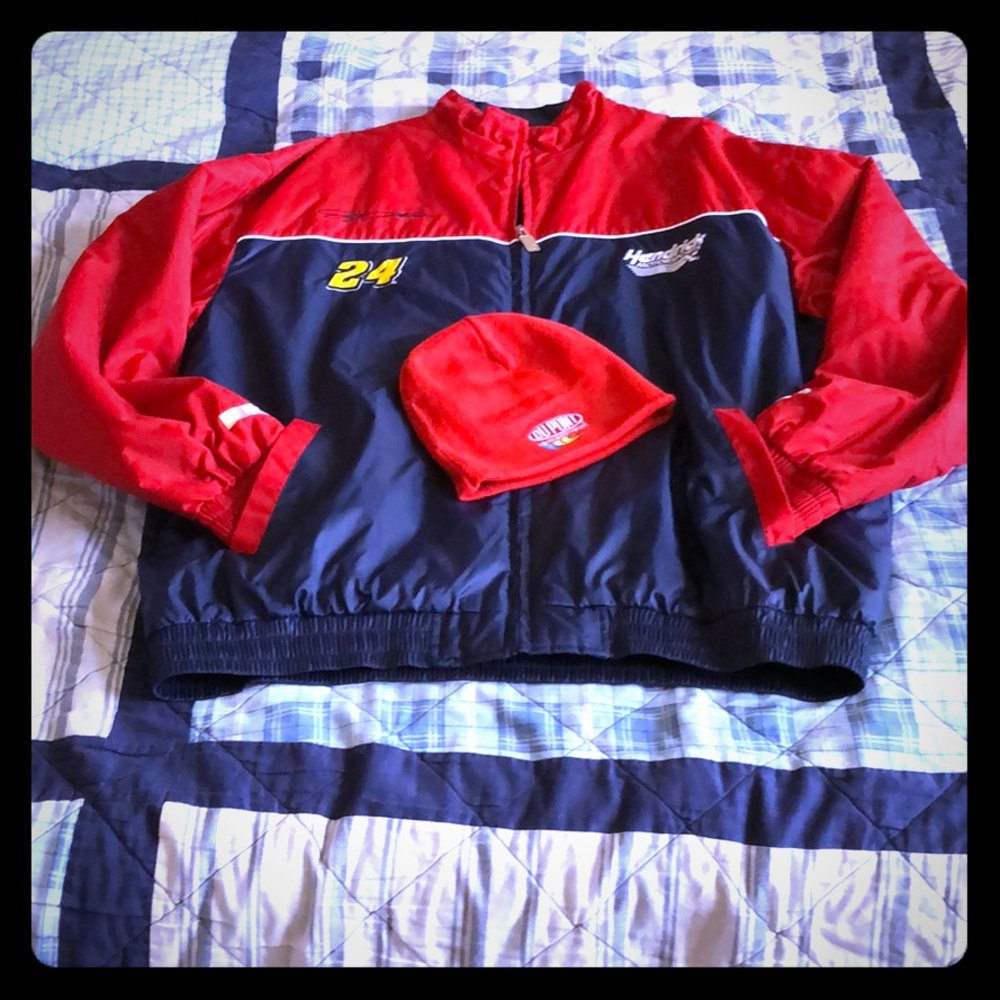 Jeff Gordon Windbreaker Jacket and Knit Cap